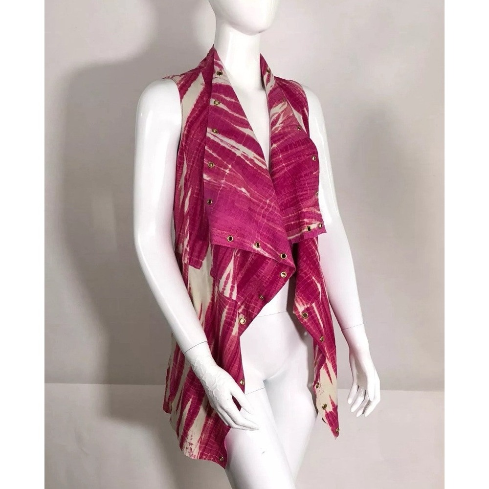 Suede Vest Medium Pink Leather Grommet Barbie Cowgirl Festival Topper Western